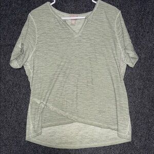 Chico's Sage Green Short Sleeve V-Neck Tee